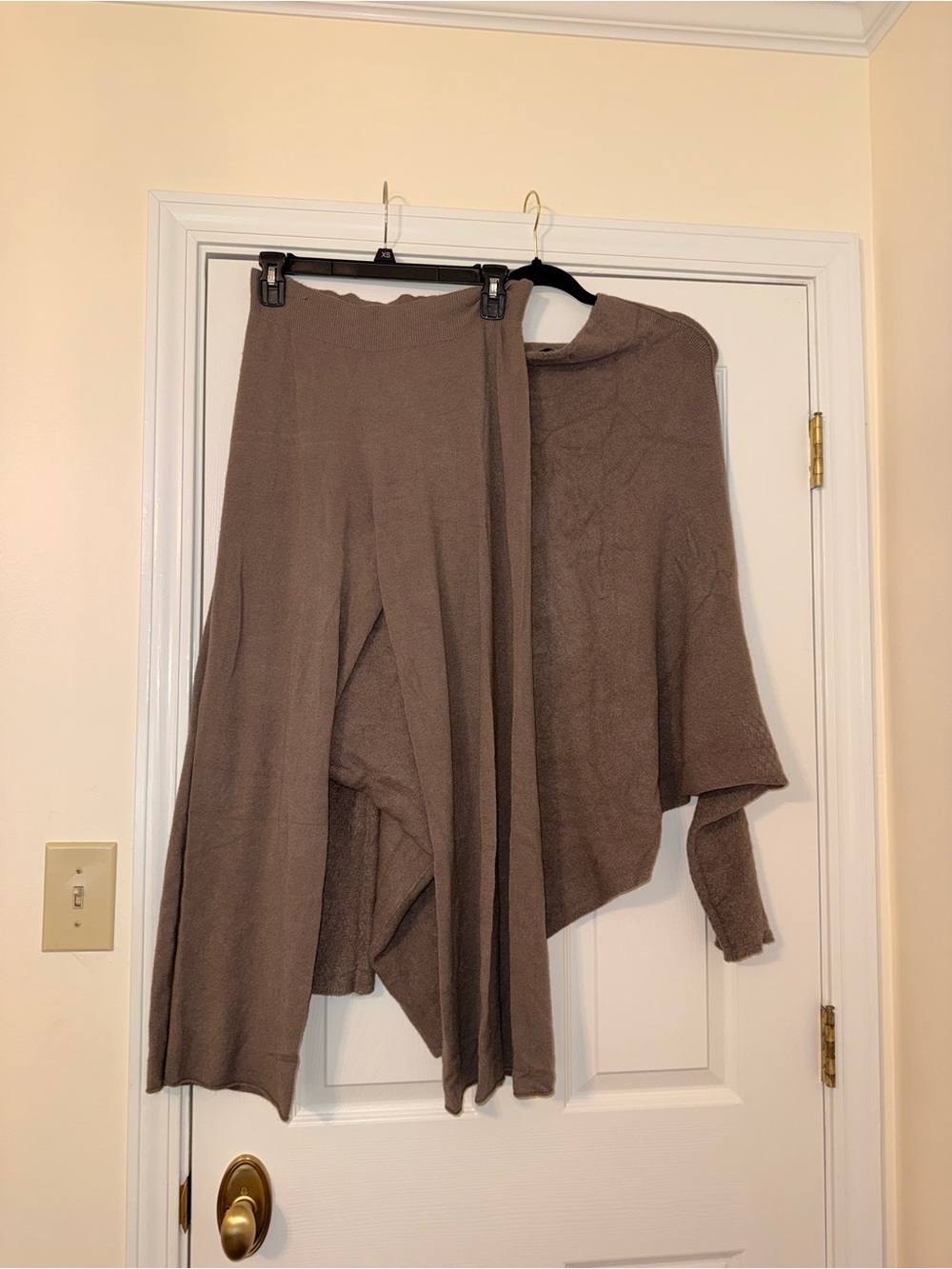 Brown Women's Poncho Sweater and Pant Set!
